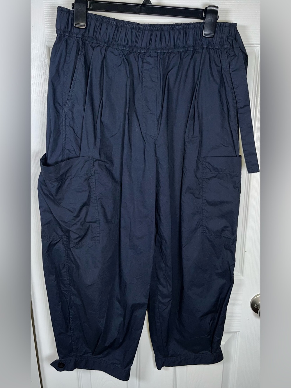 Poetry Balloon Barrel Lagen Look 100% Cotton Pants Navy Blue Size 14